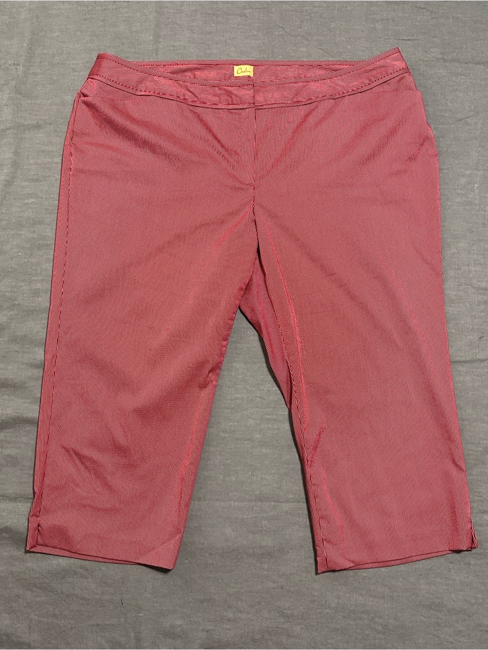 Caslon Red/White Pinstripe Cropped Stretch Pants